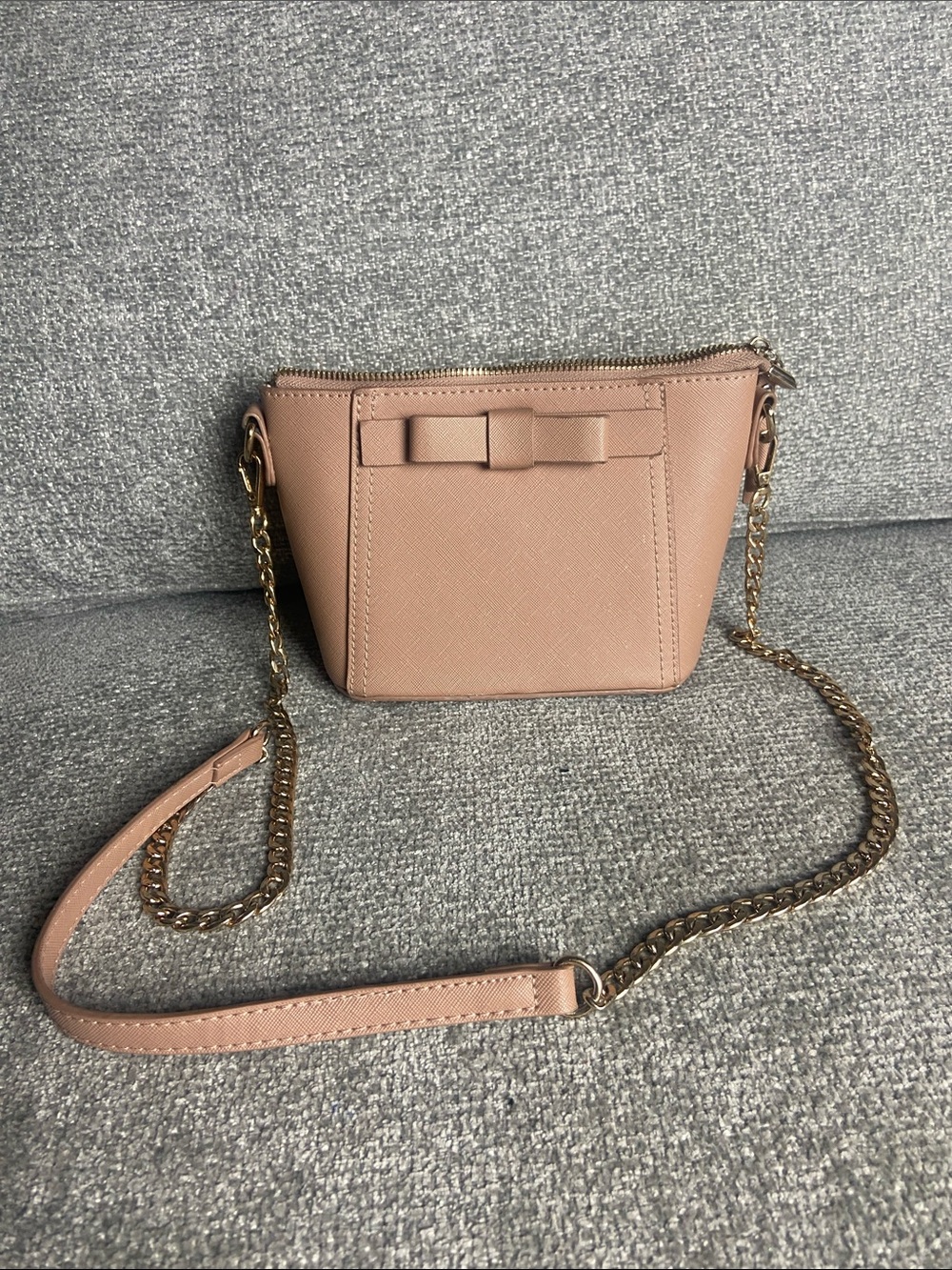 Miztique Nude Pink Bow-Accent Crossbody Bag
